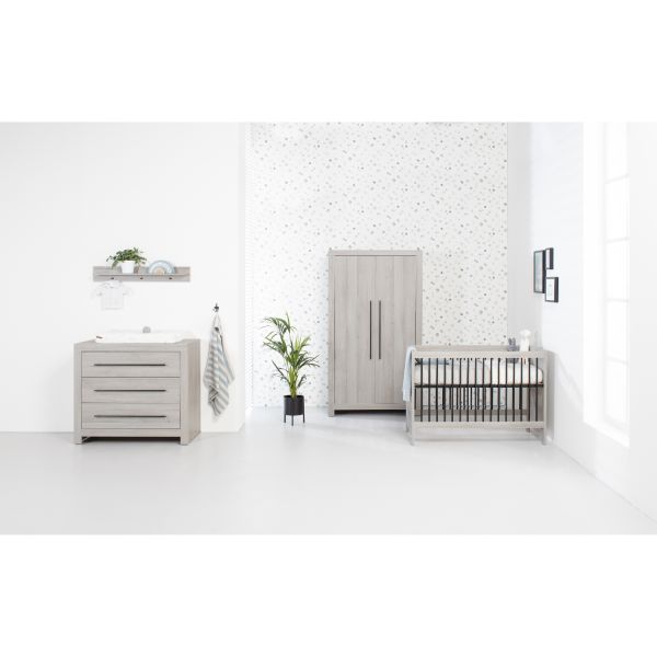 Europe Baby Vittoria Kledingkast Grijs / Zwart 2-Deurs