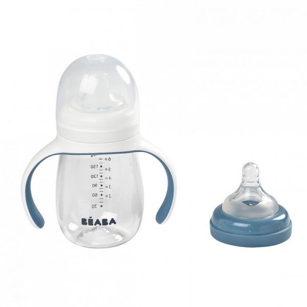 Beaba Evolutieve 2-in-1 Drinkfles 210 ml Windy Blue