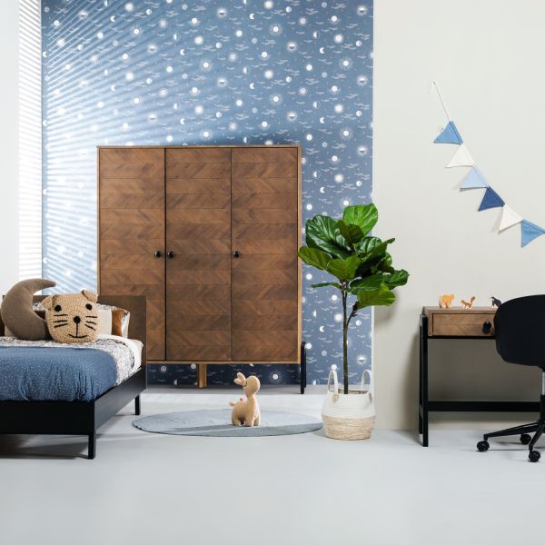 Europe Baby Beau Kinderkamer Walnoot Incl. Houten Onderstel | Bed 90 x 200 cm + Bureau