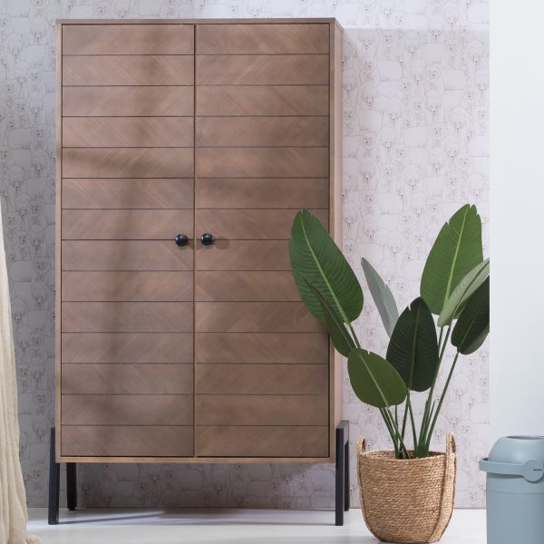 Europe Baby Beau Babykamer Walnoot |  Bed 60 x 120 cm + Commode + Kast 2-Deurs