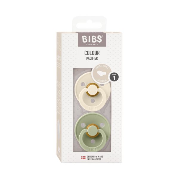 BiBs Fopspeen - Anatomisch - 2 Stuks - 0-6 Mnd - Ivory/Sage 