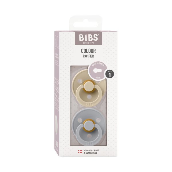 BiBs Fopspeen Vanilla / Cloud 0-6 Mnd 2 Stuks