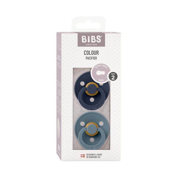 BiBs Retro Fopspeen - Rond - 2 Stuks - 6-18 Mnd - Deep Space Blue/Petrol 