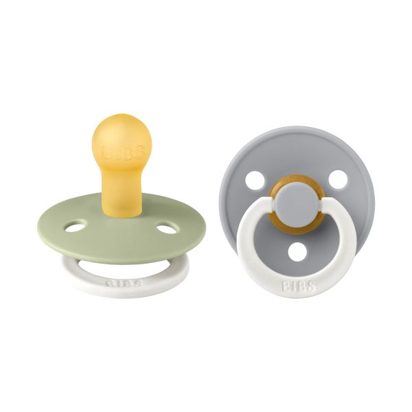 BiBs Retro Fopspeen Glow Sage / Cloud 0-6 Mnd 2 Stuks