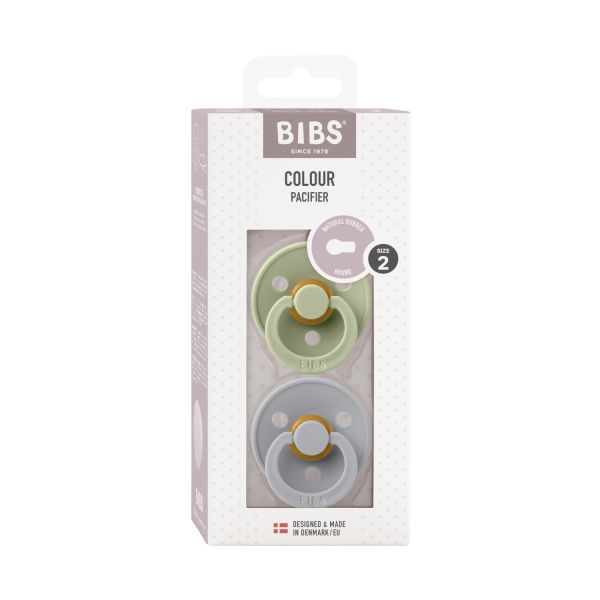 BiBs Retro Fopspeen Glow Sage / Cloud 6-18 Mnd(2 Stuks)