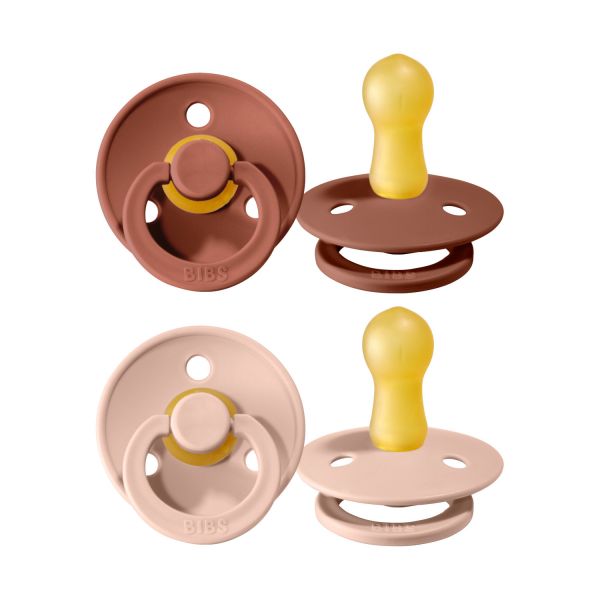 BiBs Fopspeen - Rond - 2 Stuks - 18 Mnd+ - Woodchunk/Blush 