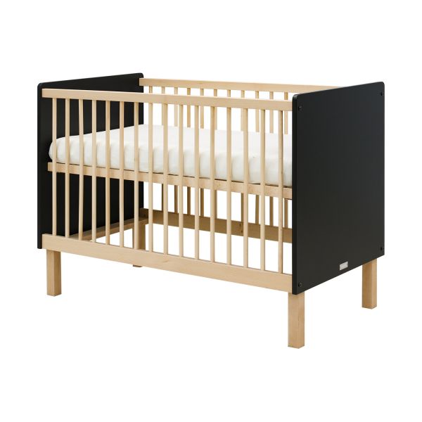 Bopita Floris Babykamer Zwart / Naturel | Babybed + Commode 