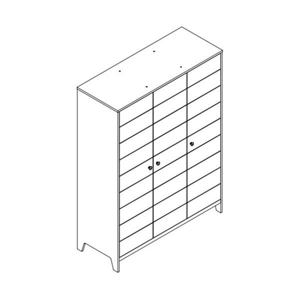 Bopita Job Kledingkast Vintage Honey 3-Deurs