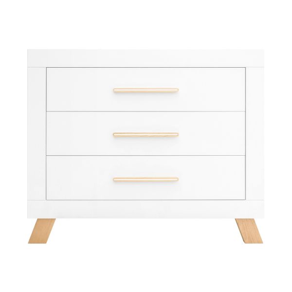 Bopita Lisa Babykamer Wit / Naturel | Bed 60 x 120 cm + Commode + Kast 2-Deurs