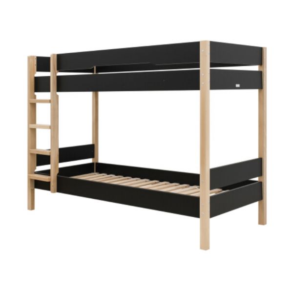 Bopita Lucas Stapelbed - 90 x 200 cm - Zwart / Naturel