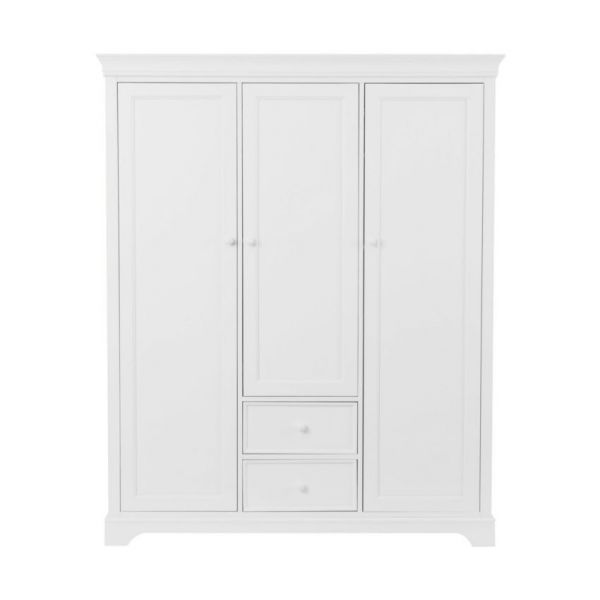 Kidsmill Chateau Kinderkamer Wit | Bed 90 x 200 cm + Kast 3-Deurs