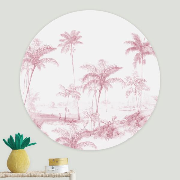 Creative Lab Amsterdam Exotic Palms Behangcirkel 95 cm Pink