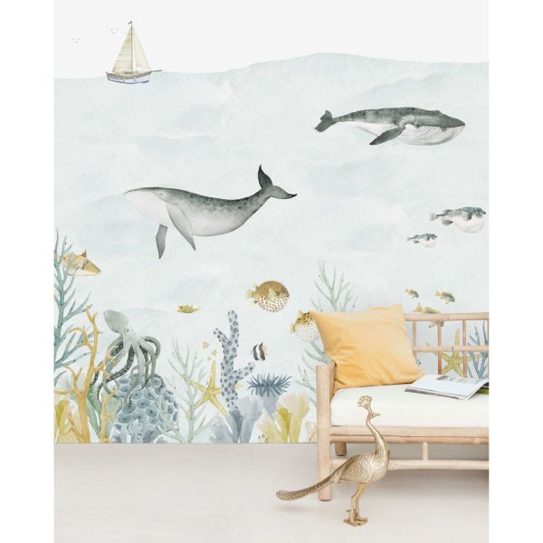 Creative Lab Amsterdam Sealife Blue Behang 200 x 280 cm