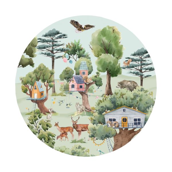 Creative Lab Amsterdam Treehouse In The Forest Behangcirkel 95 cm