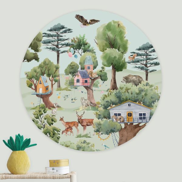 Creative Lab Amsterdam Treehouse In The Forest Behangcirkel 95 cm