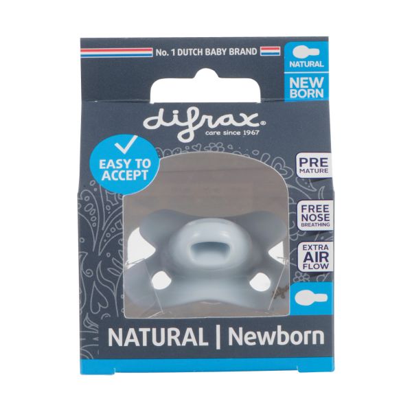 Difrax Uni Fopspeen - Rond - -2/+2mnd - Ice Natural 