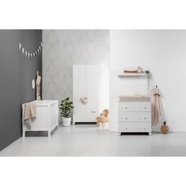 Europe Baby Sarah Babykamer Wit | Bed 60 x 120 cm + Commode