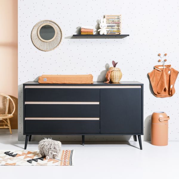 Europe Baby Sterre Commode XL Zwart / Oak