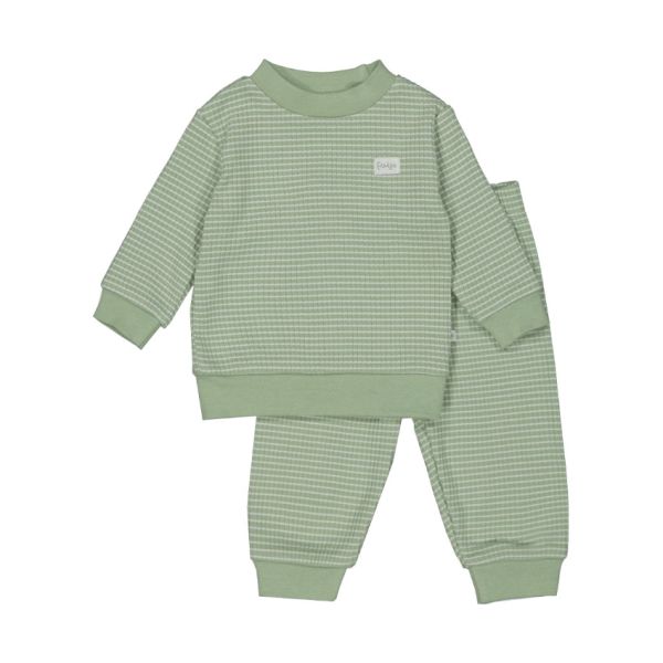 Feetje Wafel Pyjama Groen Melange Mt. 104