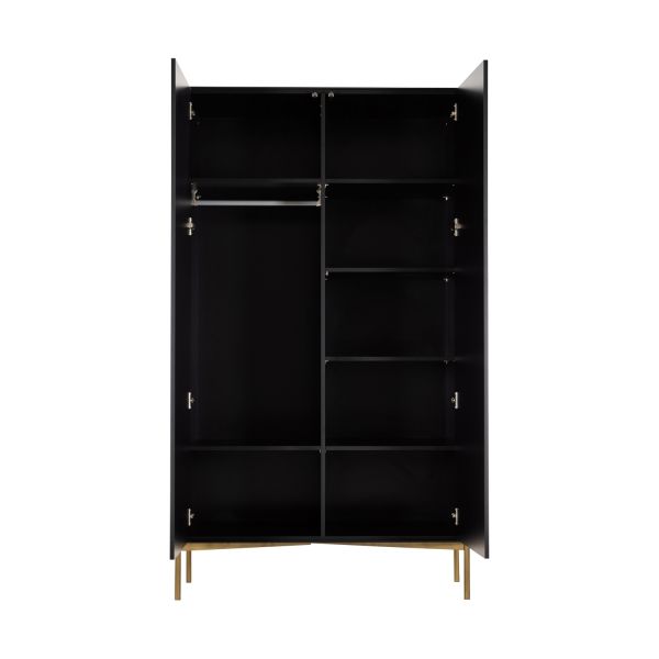 Kidsmill Boutique Kledingkast 2-Deurs Zwart / Brass