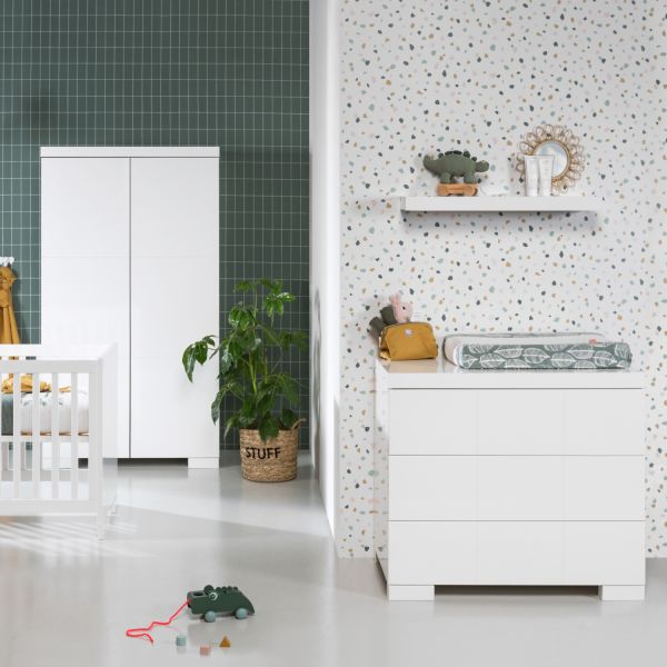 Europe Baby Briljant Kledingkast 2-Deurs Wit Hoogglans