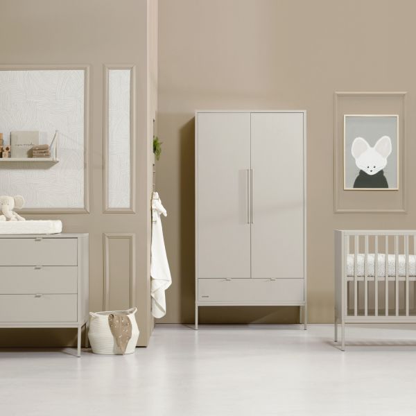 Kidsmill Amy Babykamer Oatmeal | Bed 60 x 120 cm + Commode Breed + Kast