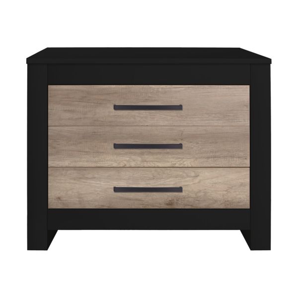 Kidsmill Long Island Babykamer Zwart / Oldwood | Bed 60 x 120 cm + Commode + Kast 2-Deurs