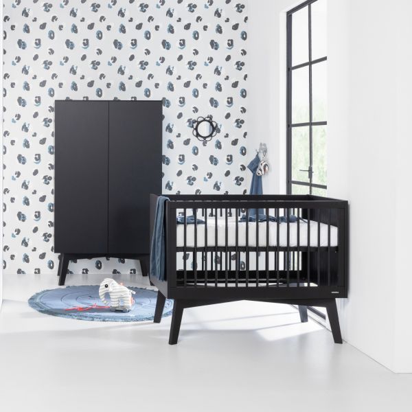 Kidsmill Sixties Babybed Zwart Mat 60 x 120 cm
