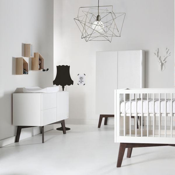 Kidsmill Sixties Commode Wit Mat / Walnoot