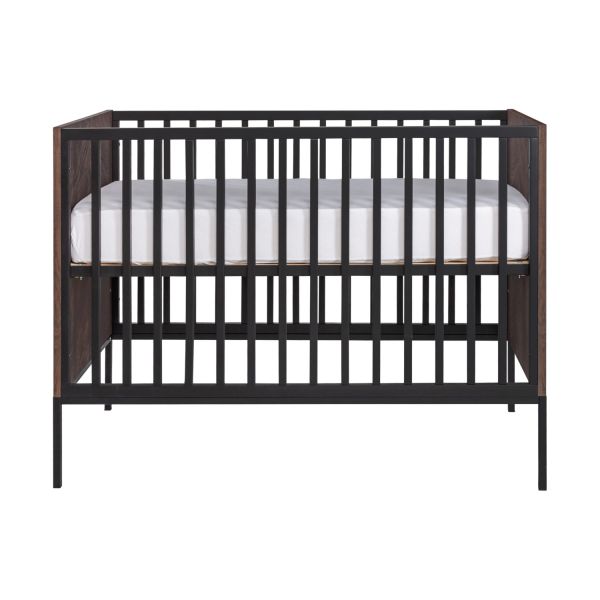 Kidsmill Vince Babykamer Black / Walnut | Bed 60 x 120 cm + Commode Breed