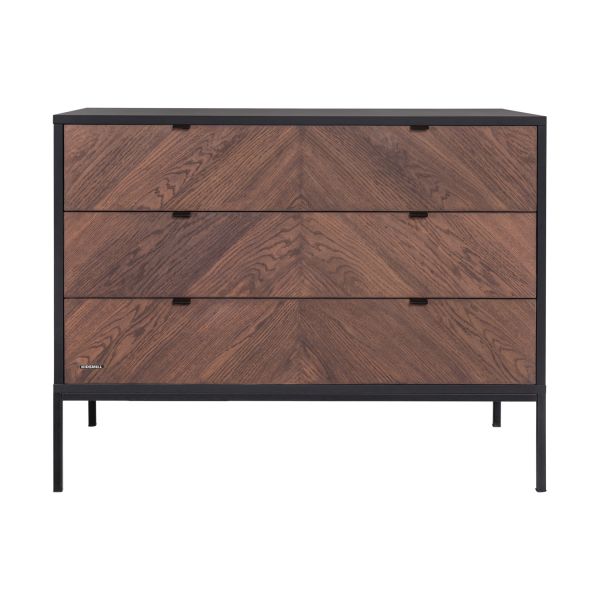 Kidsmill Vince Babykamer Black / Walnut | Bed 60 x 120 cm + Commode Breed