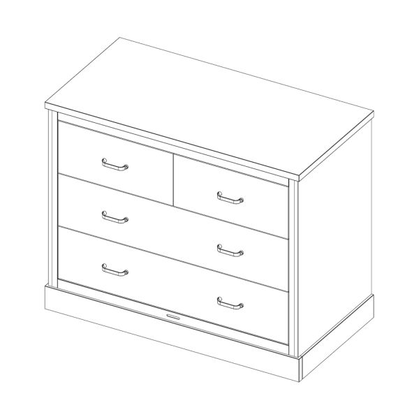 Kidsmill Newport Commode Wit - Zwart Greep