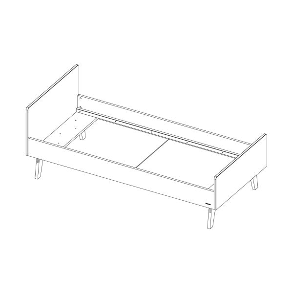 Kidsmill Sixties Bed Wit Mat / Naturel 90 x 200 cm