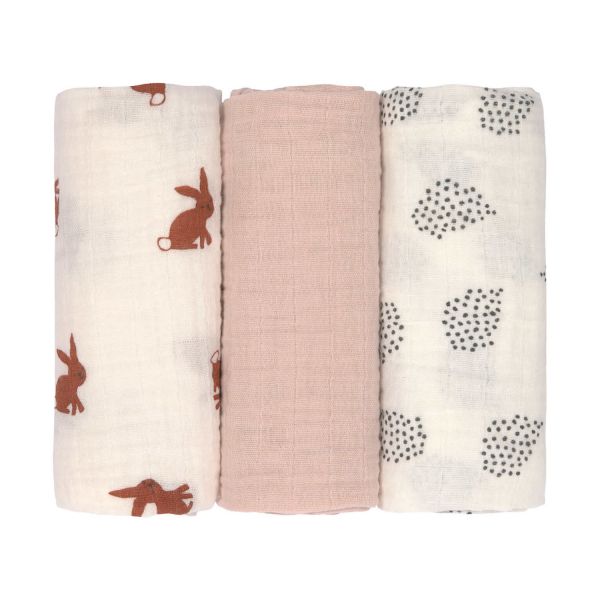 Laessig Little Forest Rabbit Swaddle 3 Stuks