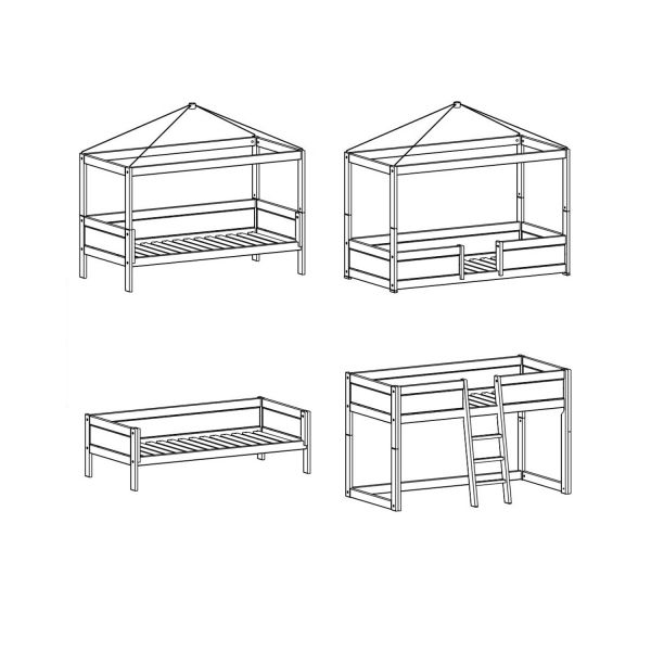 LIFETIME Kidsrooms 4 in 1 Bedcombinatie Wit Gelakt