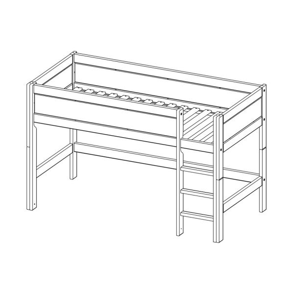 LIFETIME Kidsrooms Halfhoogslaper Luxe Rechte Trap Whitewash