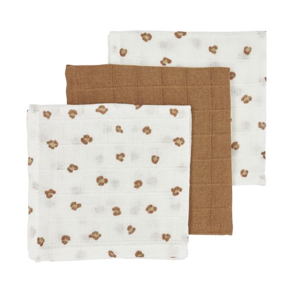 Meyco Mini Panther Monddoek Toffee 3 Stuks