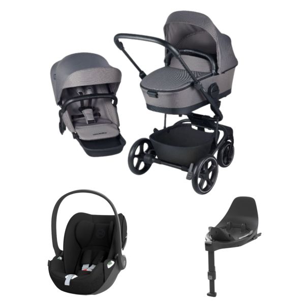 Easywalker Harvey 5 Kinderwagen 4-in-1 - Pebble Grey | Cybex Cloud T Plus Autostoeltje | Cybex Base T