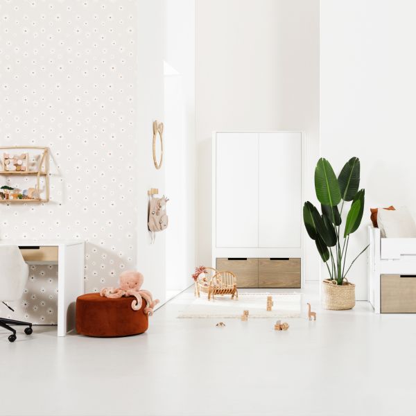 Europe Baby Ralph Kinderkamer Wit / Accent Hout Look | Bed 90 x 200 cm + Bureau