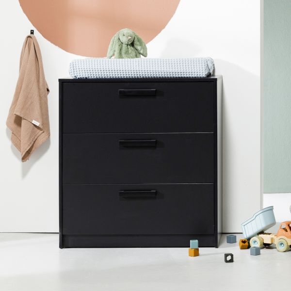 Europe Baby Nova Babykamer Zwart | Bed 60 x 120 cm + Commode