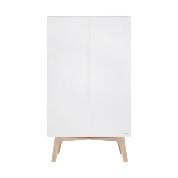 Kidsmill Sixties Kledingkast 2-Deurs Wit Mat / Naturel
