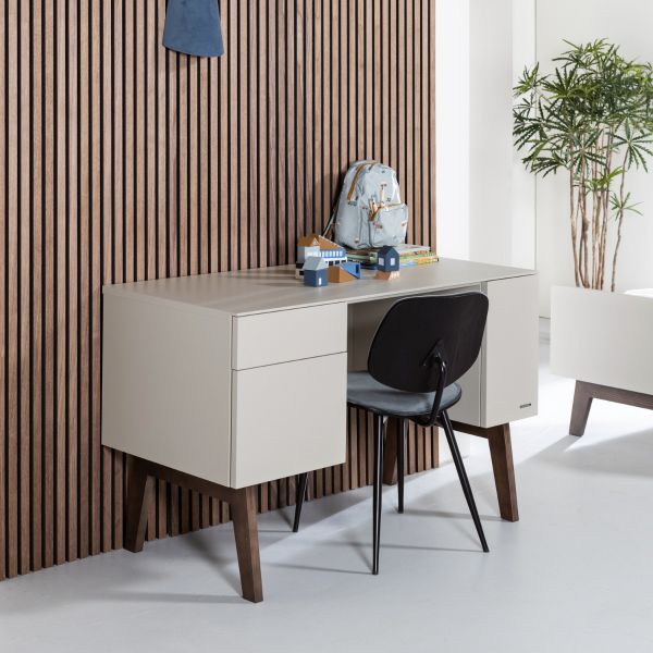 Kidsmill Sixties Kinderkamer Oatmeal | Bed 90 x 200 cm + Bureau + Kast 2-Deurs
