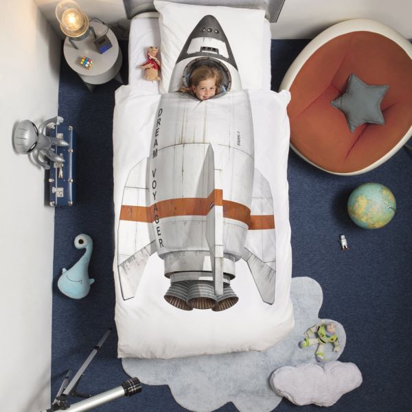 Snurk Rocket Dekbedovertrek 120 x 150 cm