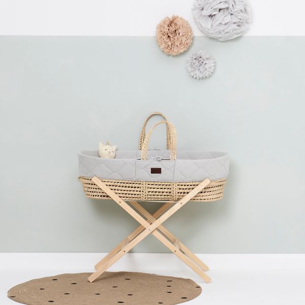 Snuz Natural Knitted Moses Wieg met Matras Dove