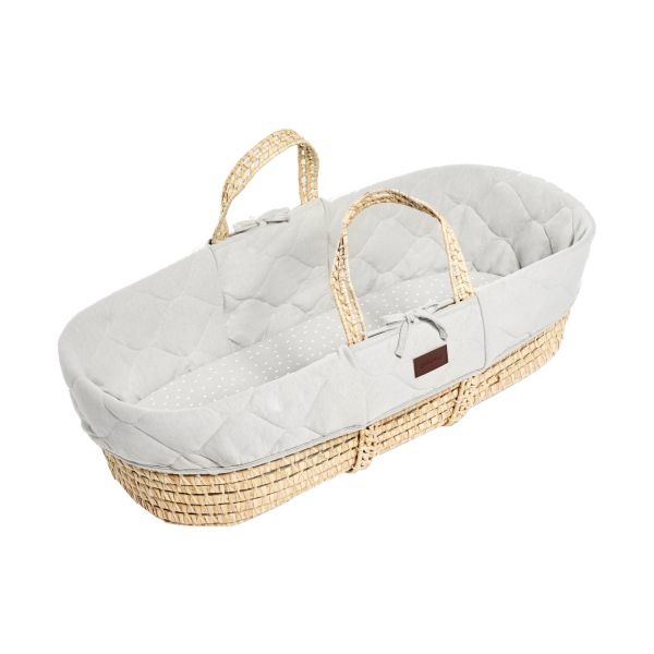Snuz Natural Knitted Moses Wieg met Matras Dove