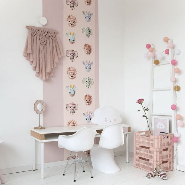 Studio Ditte Wilde Dieren Behang Roze