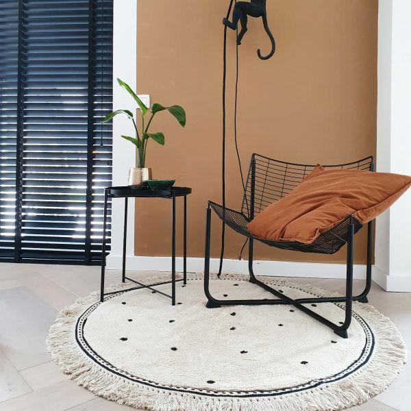 Tapis Petit Round Anna Vloerkleed 110 x 110 cm Dots Cream
