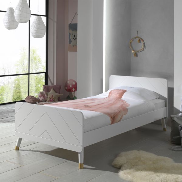 Vipack Billy Bed Satin White 90 x 200 cm