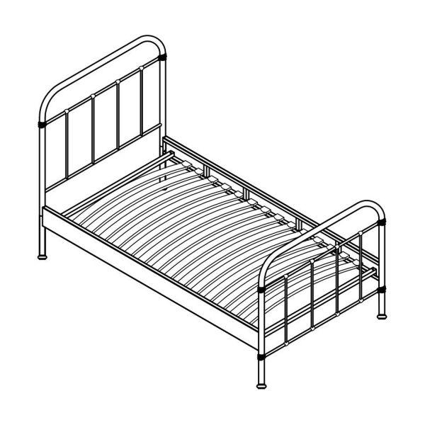 Vipack New York Bed Metaal Geel 90 x 200 cm