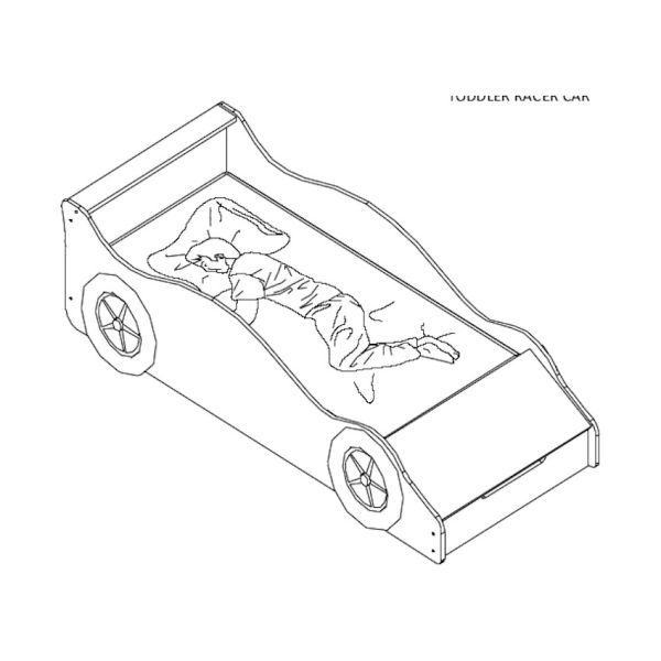 Vipack Toddler Race Car Bed 70 x 140 cm